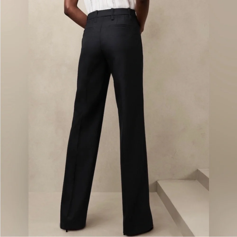 FINAL MARKDOWN NWT! Banana Republic Black Lido Straight Italian Wool Pant  💜 - Picture 8 of 13